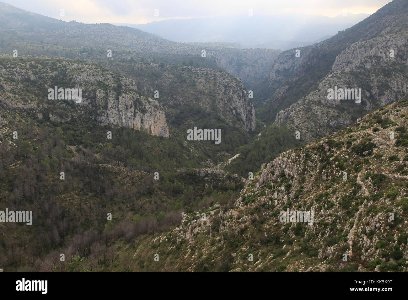 Gorges de calcaire carbonifère, Vall de Ebo, Marina Alta, province d'Alicante, Espagne Banque D'Images