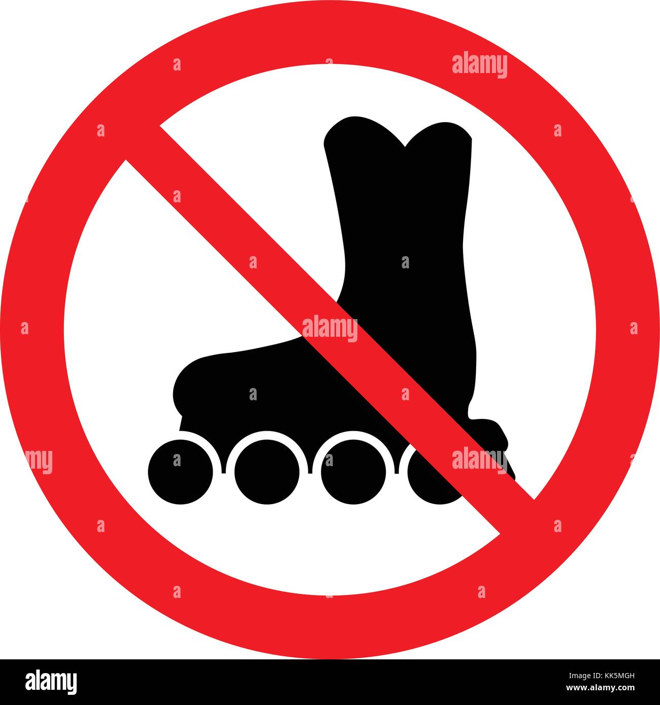 Pas de rollers. pas de patins à roulettes, signe d'interdiction Image  Vectorielle Stock - Alamy