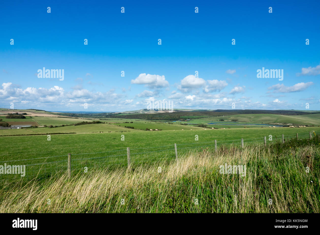 South Downs et Cuckmere Valley dans le Sussex, à la Nord. Banque D'Images