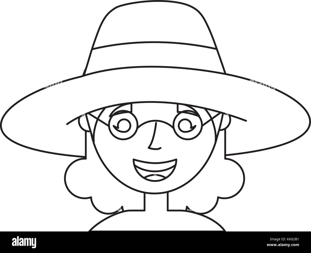 Vieille Femme dame mamie cartoon Illustration de Vecteur