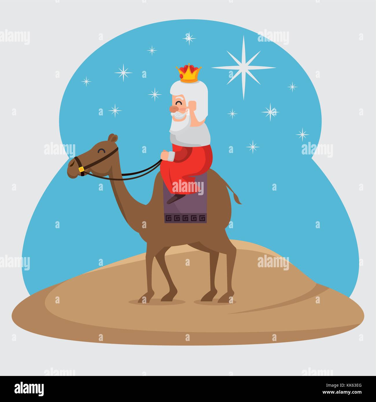 Trois rois magiques melchor cartoon Illustration de Vecteur