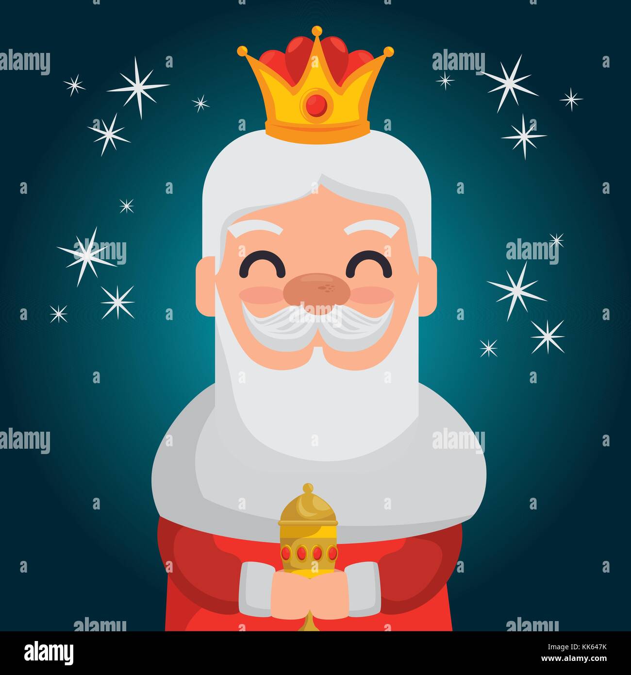 Trois rois magiques melchor cartoon Illustration de Vecteur