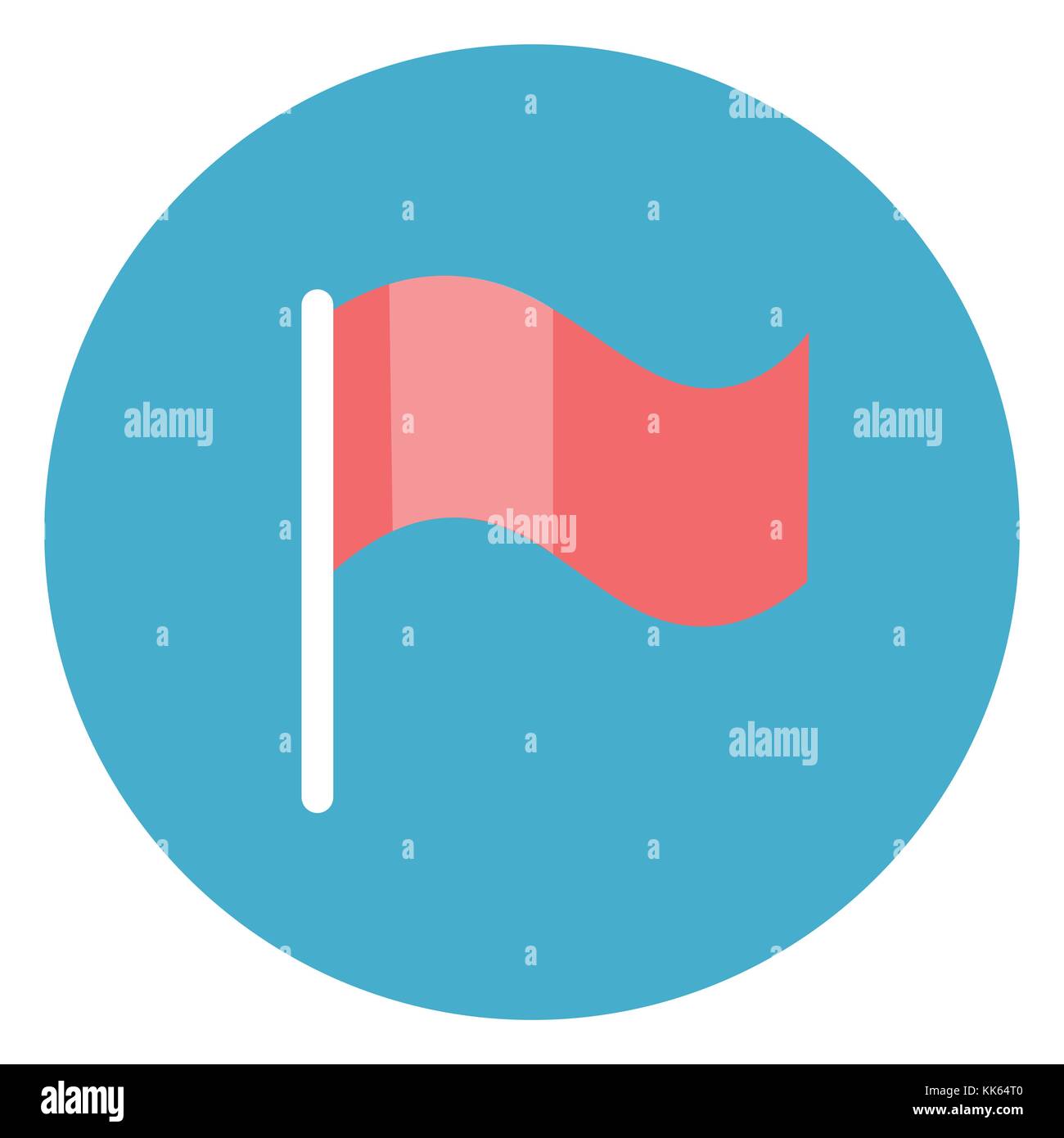 Bouton web l'icône du drapeau sur fond bleu ronde Illustration de Vecteur