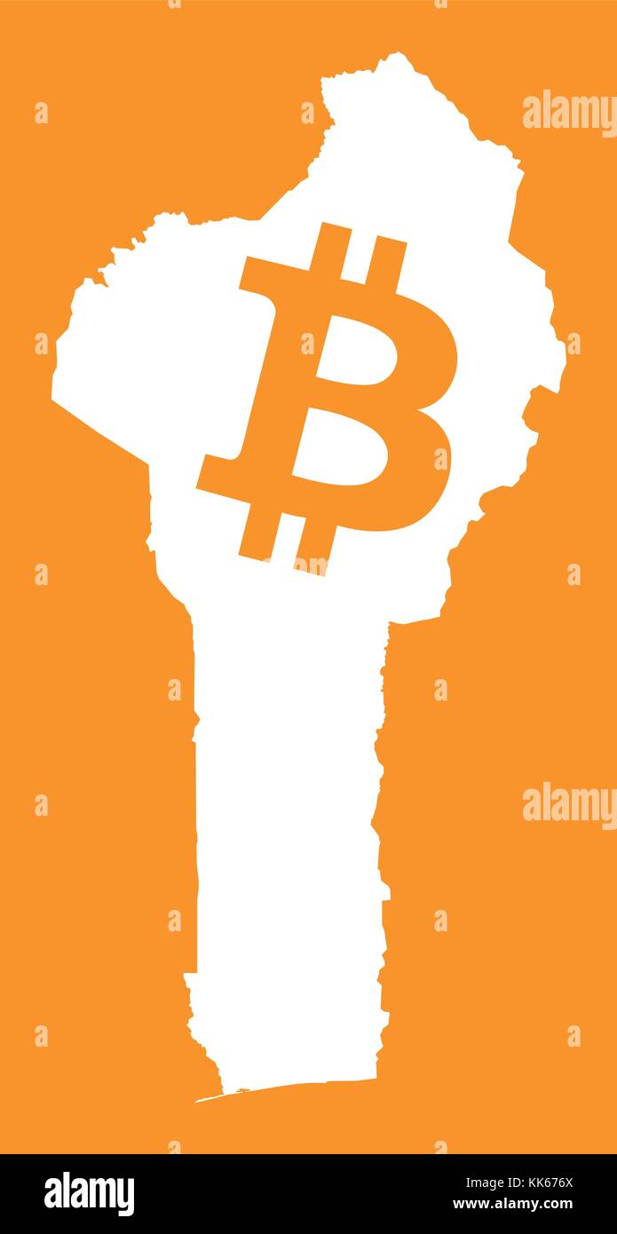 Bénin carte avec illustration symbole de devise crypto bitcoin Image  Vectorielle Stock - Alamy