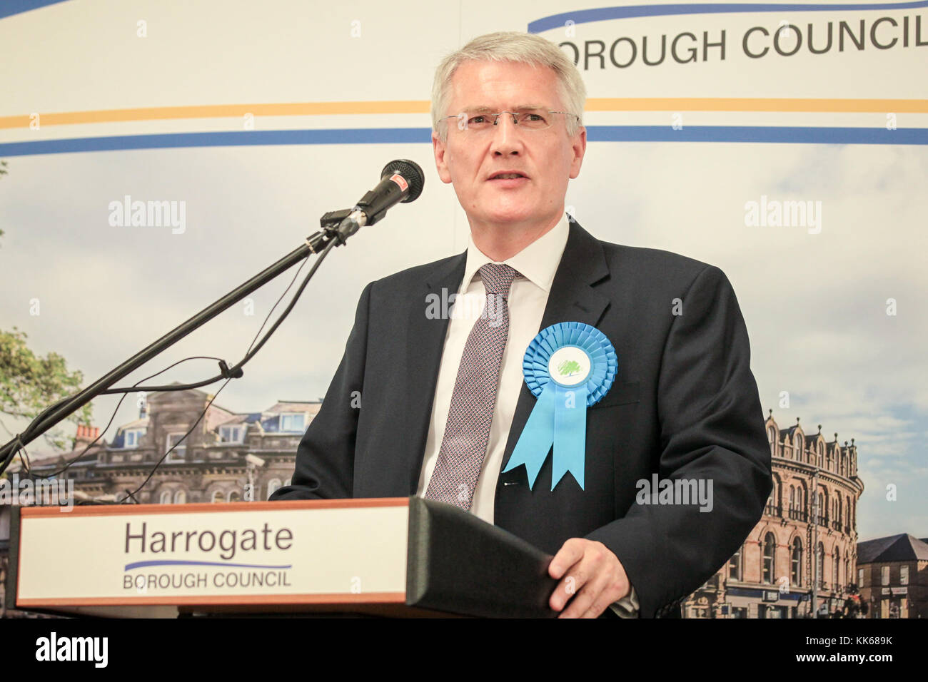 Andrew Jones, député conservateur de Harrogate et de Knaresborough Banque D'Images