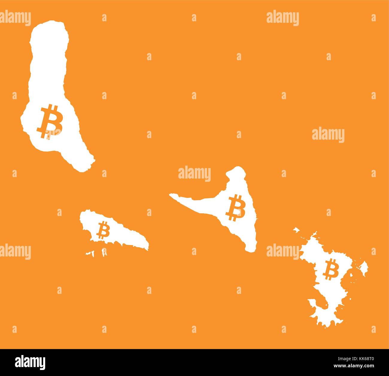 Comores carte avec illustration symbole de devise crypto bitcoin Illustration de Vecteur