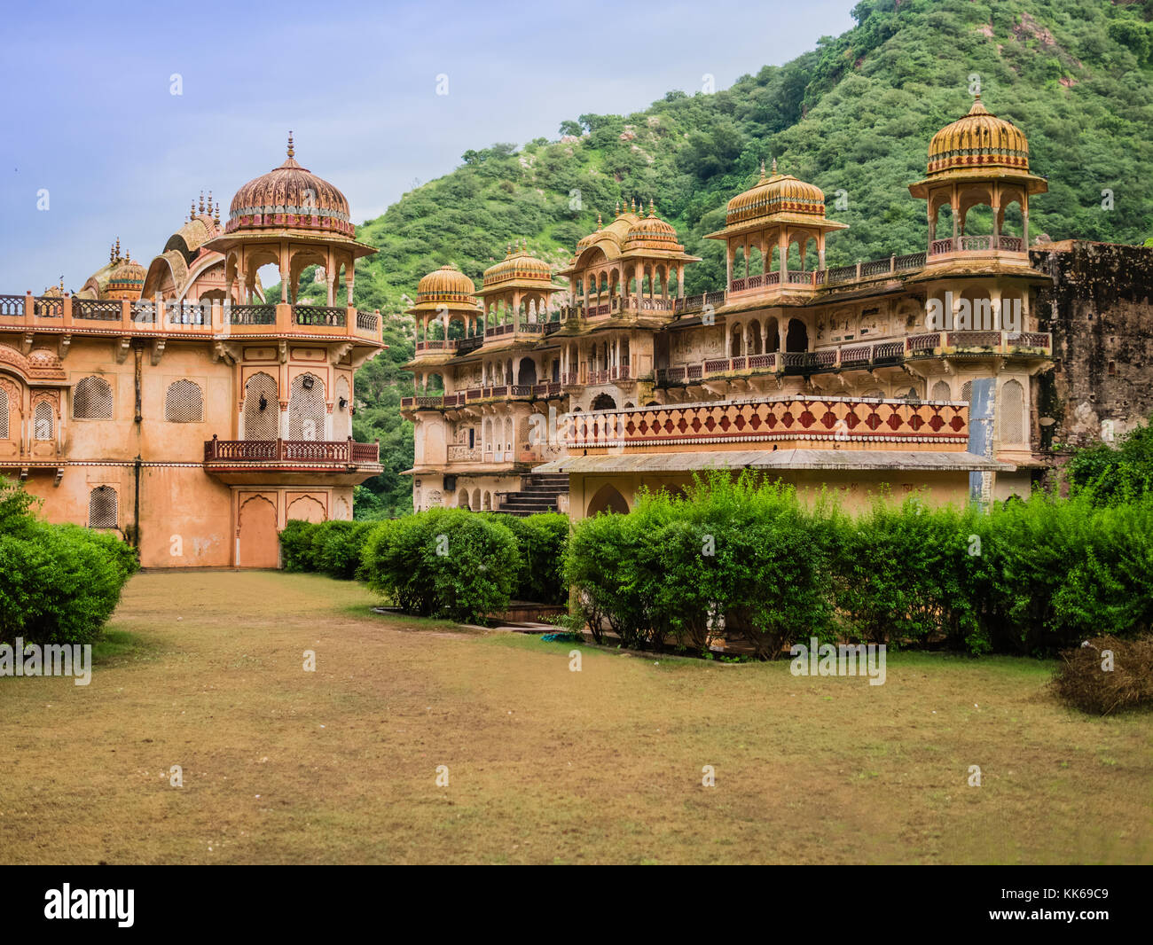 Galta ji mandir, le Monkey temple près de Jaipur, Inde Banque D'Images