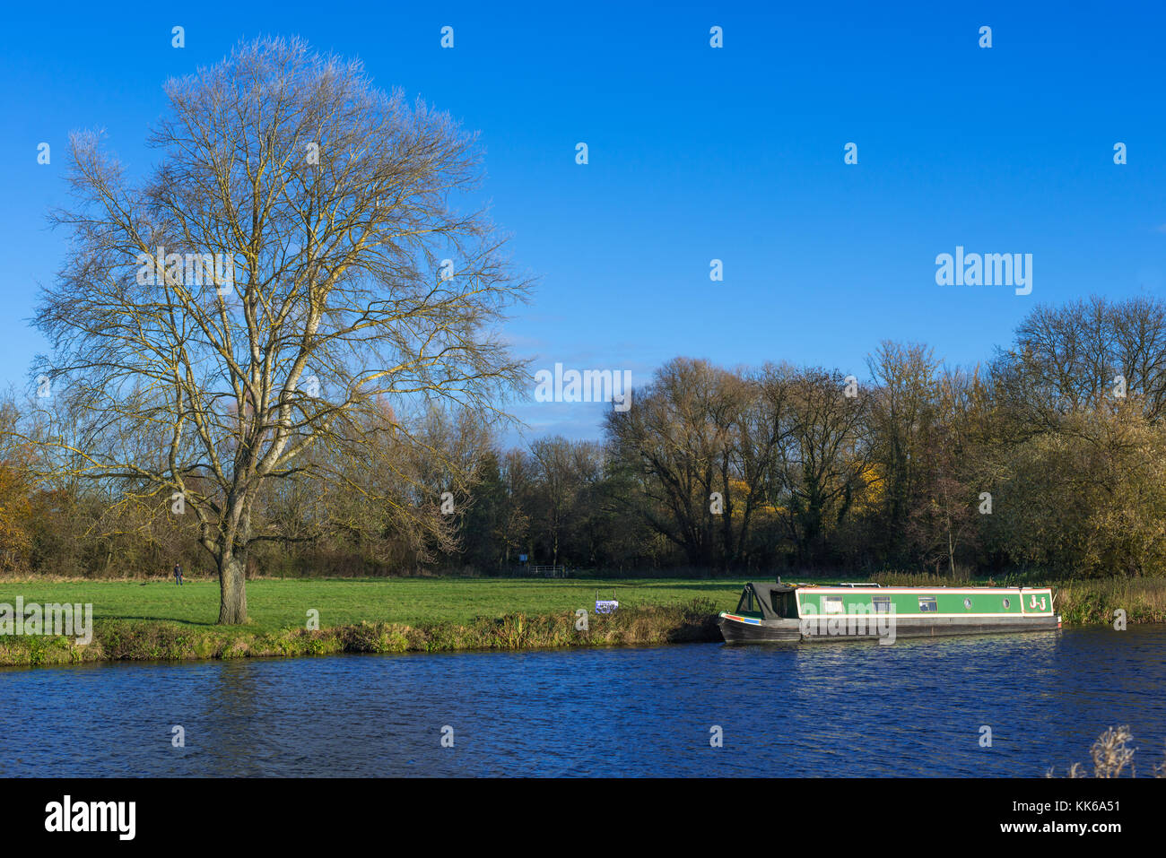 Hemingford Grey pré et la rivière Great Ouse, Cambridgeshire, Angleterre, Royaume-Uni. Banque D'Images