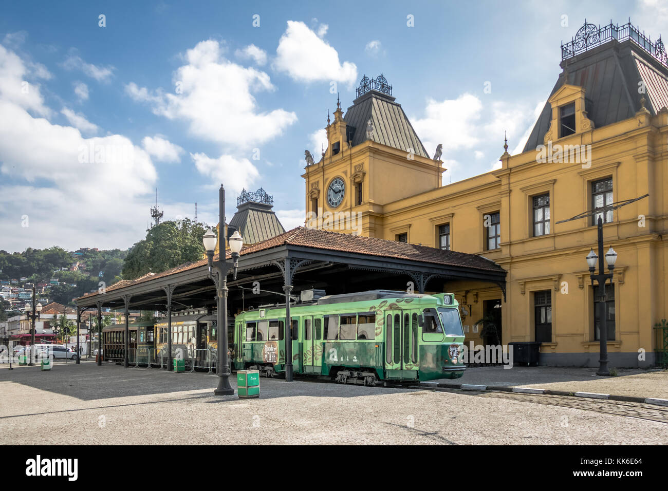 Ancienne gare de valongo et Santos - tramway touristique Santos, Sao Paulo, Brésil Banque D'Images