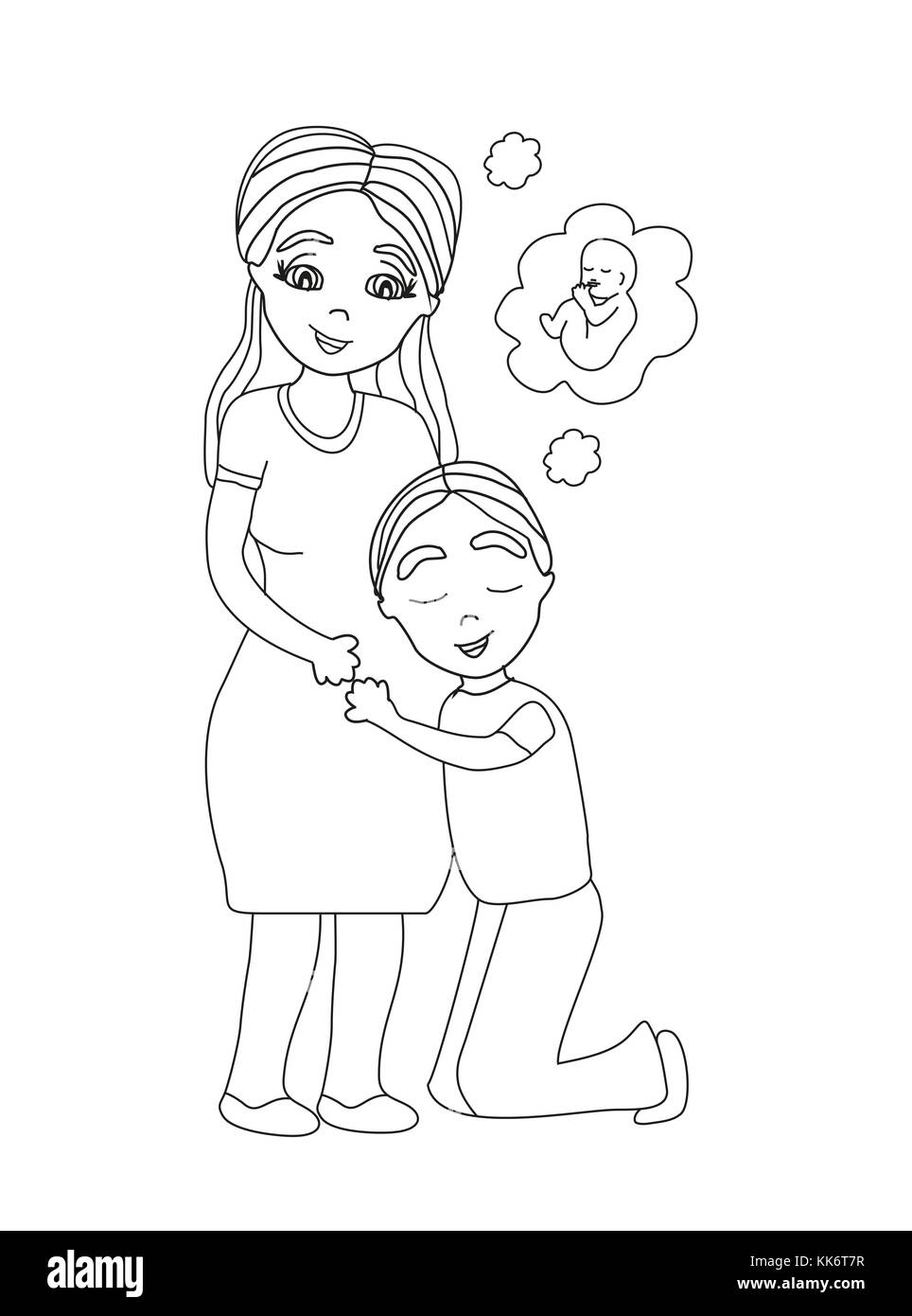 L'homme épouse une femme enceinte Illustration de Vecteur