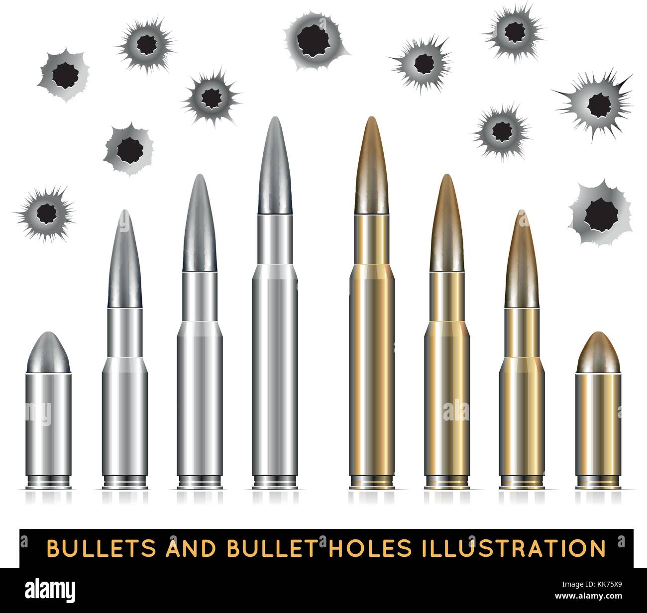 Trous de balle de sniper Banque d'images vectorielles - Alamy