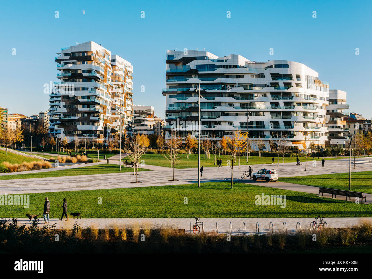 Milan, Italie - 27 nov., 2017 : nouveau quartier citylife à Milan avec confort moderne et luxueux Residencial et des bâtiments. hadid résidences résidences Banque D'Images