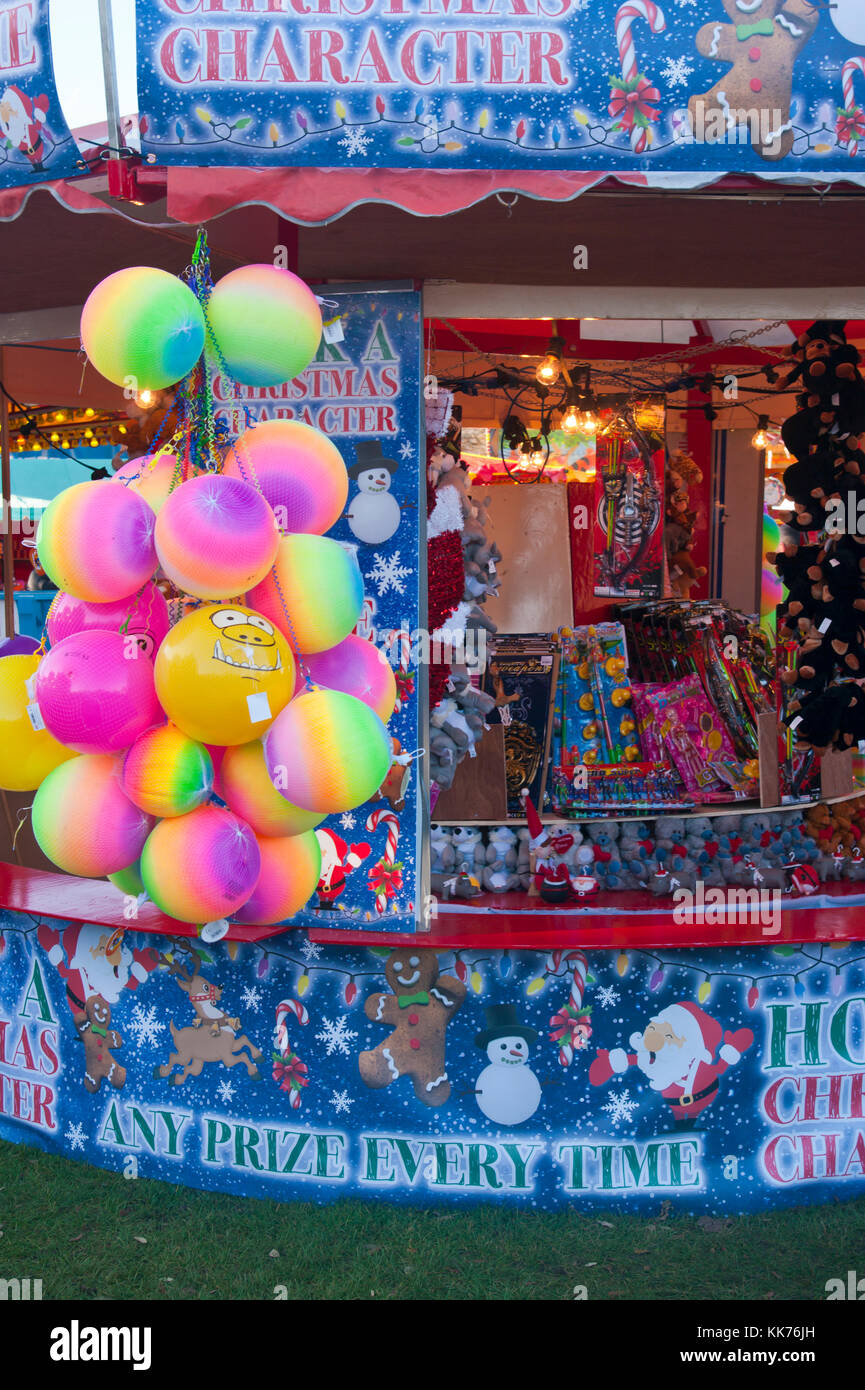 Blocage de foire à Noël fête foraine Banque D'Images