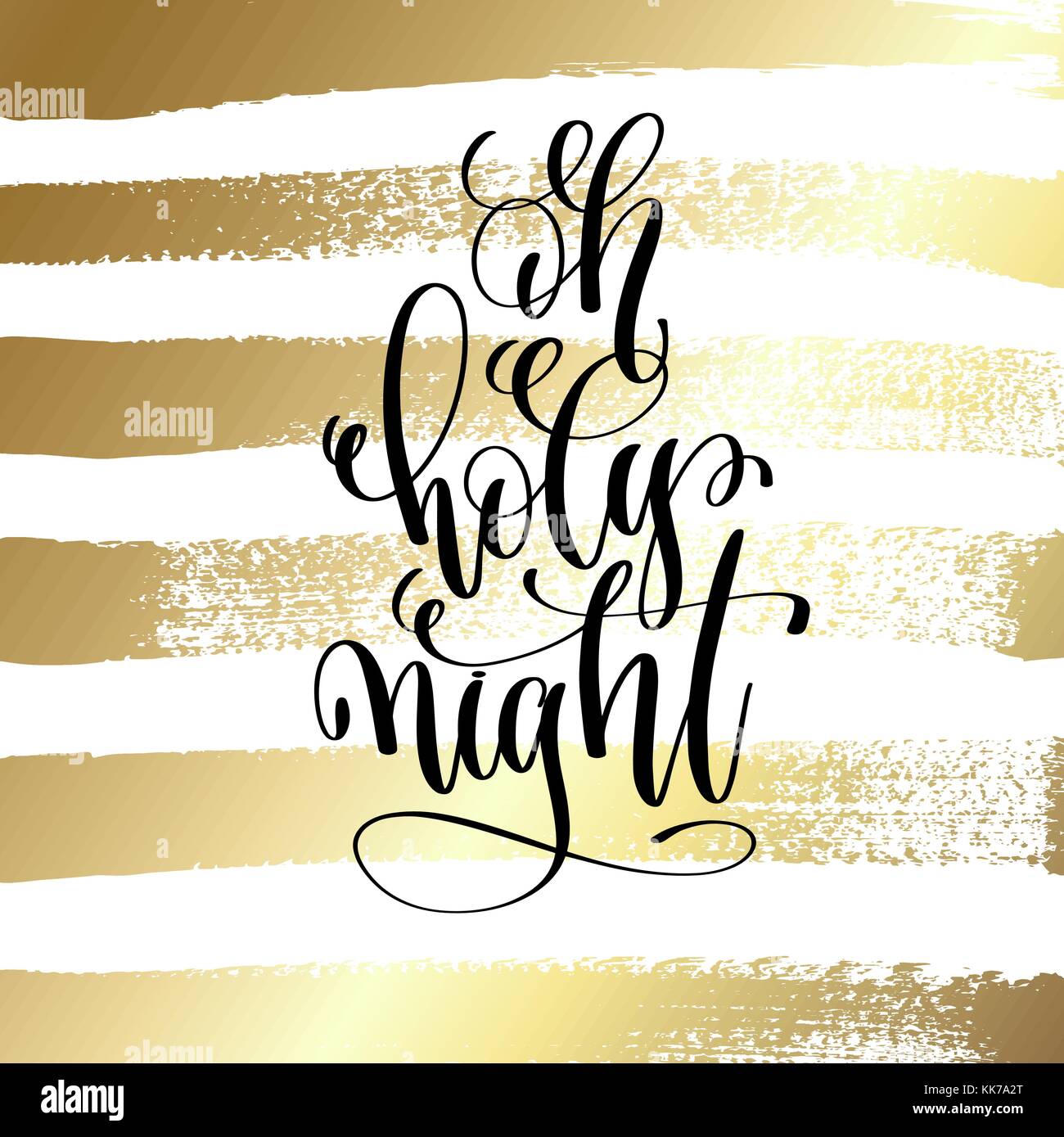 Oh holy night - lettrage main devis au design des vacances d'hiver Illustration de Vecteur