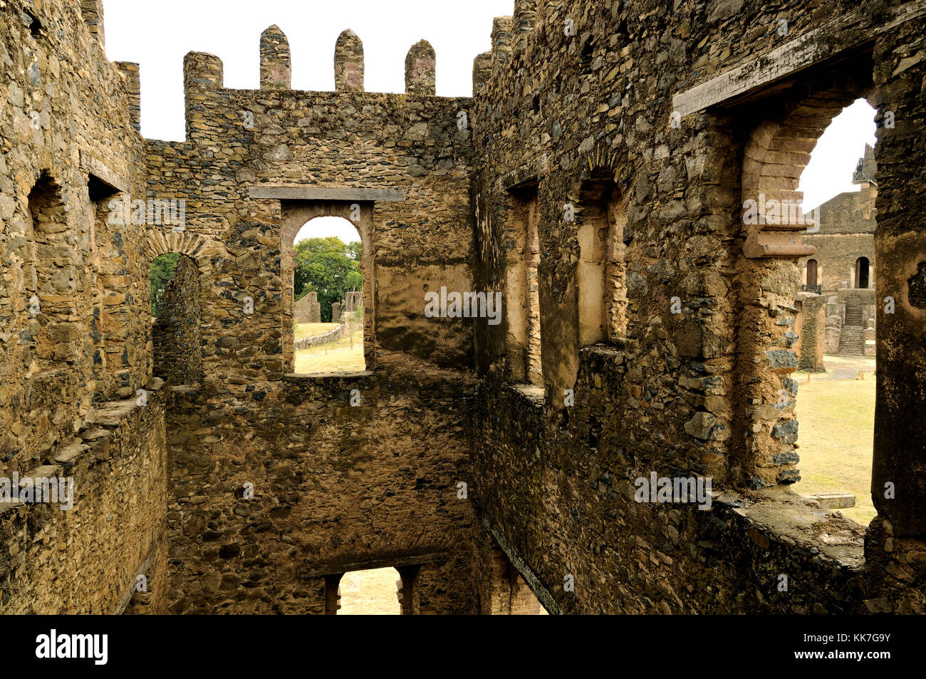 La Chancellerie de Tzadich Yohannes, Fasil Ghebbi, Gondar, Ethiopie Banque D'Images