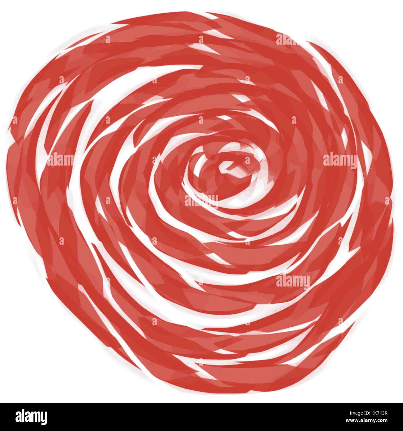 Rouge tomate aquarelle abstraite patter en forme de fleur stylisée sur fond blanc, vector illustration Illustration de Vecteur