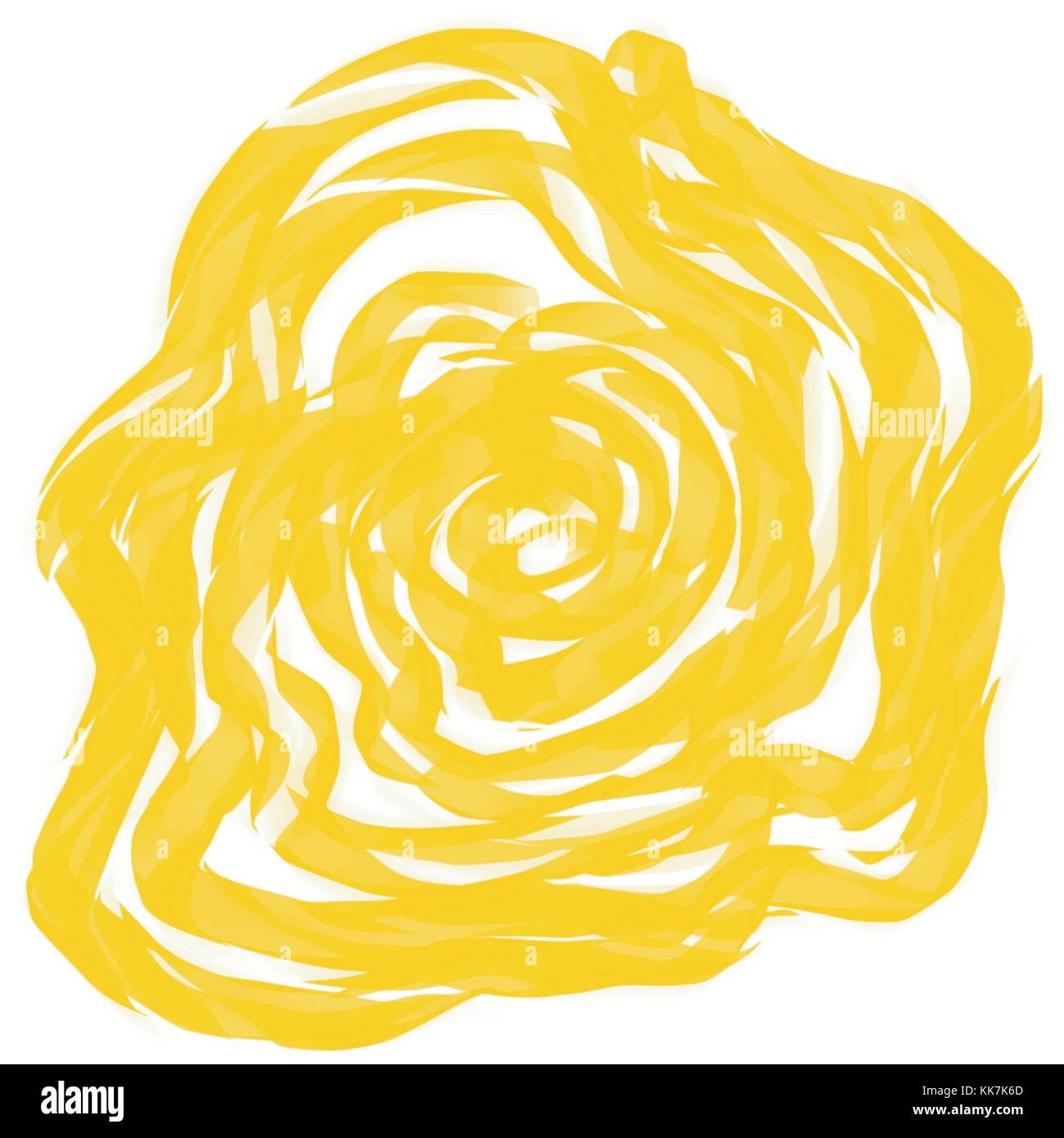 Aquarelle abstraite patter jaune en forme de fleur stylisée sur fond blanc, vector illustration Illustration de Vecteur