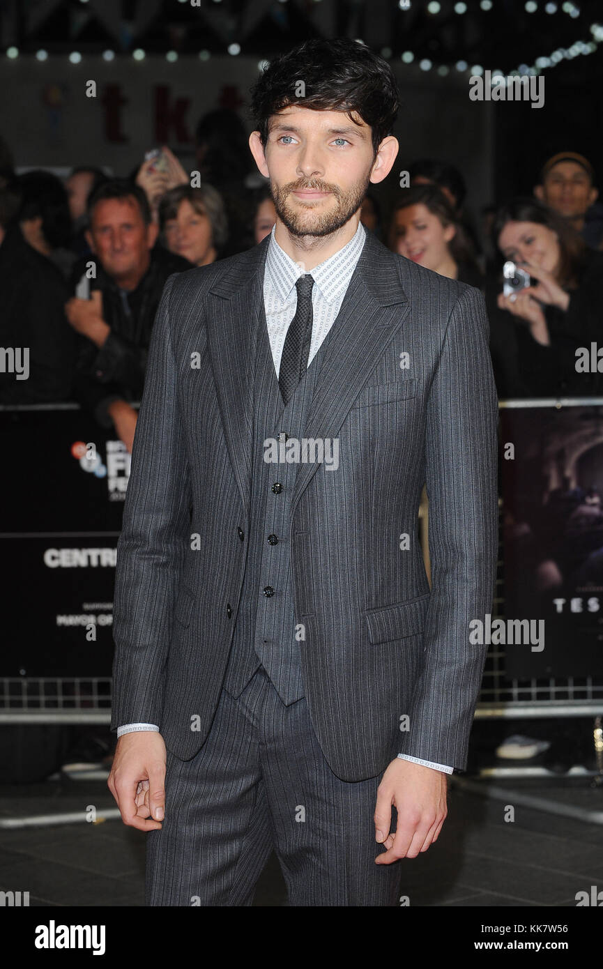 L'acteur irlandais Colin Morgan assiste à la projection de gala du testament de la jeunesse à l'Odeon Leicester Square à Londres. 14 Octobre 2014 © Paul Treadway Banque D'Images