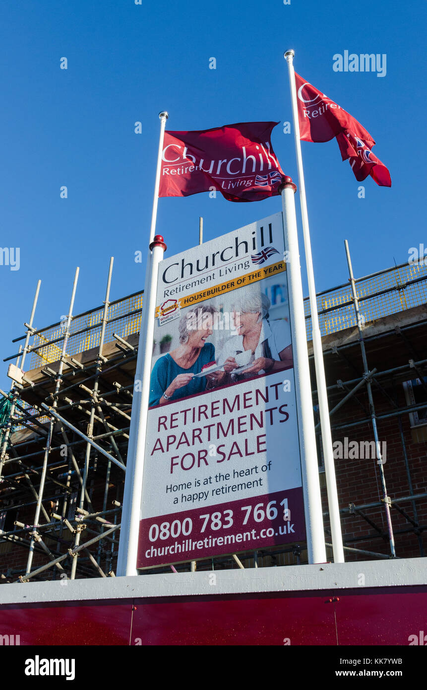 Retraite Churchill apartments en construction dans la région de Quinton de Birmingham à l'emplacement d'un ancien public house Banque D'Images