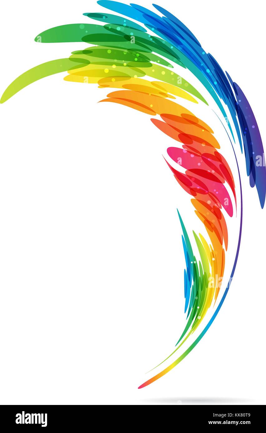 Plume stylo art multicolore isolé sur fond blanc Illustration de Vecteur