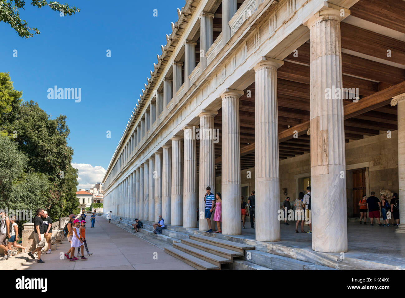 La Stoa d'Attalos, Agora antique d'Athènes, Athènes, Grèce Banque D'Images