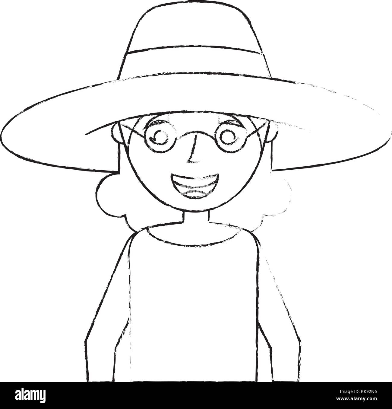 Old woman portrait dame mamie cartoon Illustration de Vecteur