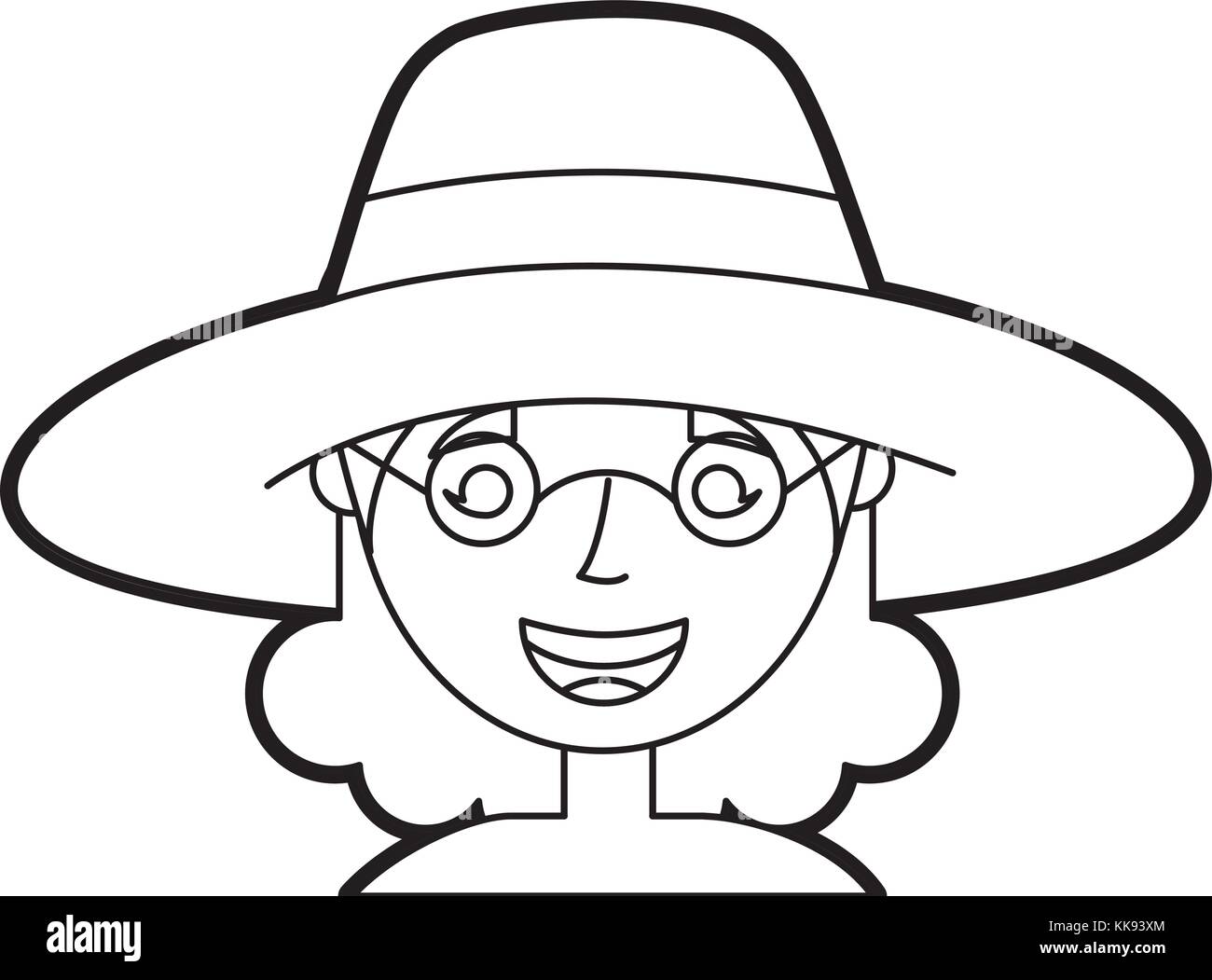 Vieille Femme dame grand-mère personnage Illustration de Vecteur