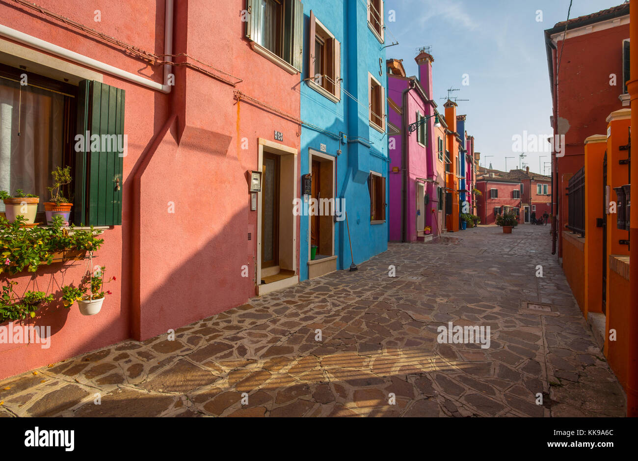 Venise (Venezia) Italie, 17 octobre 2017 - voir l'île de Burano, une petite île à l'intérieur de Venise, célèbre pour dentelle et ses maisons colorées Banque D'Images