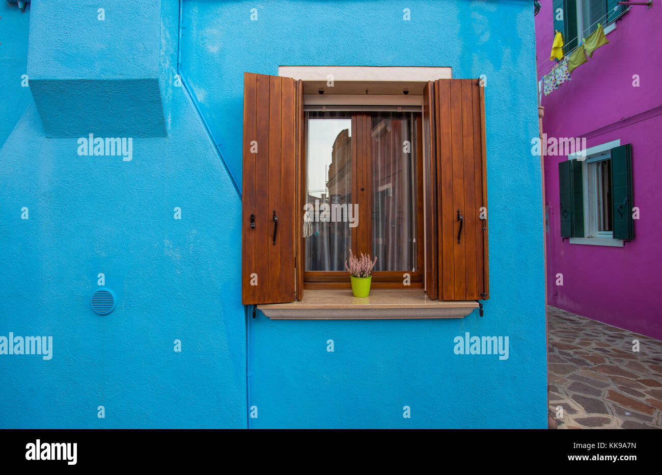 Venise (Venezia) Italie, 17 octobre 2017 - voir l'île de Burano, une petite île à l'intérieur de Venise, célèbre pour dentelle et ses maisons colorées Banque D'Images