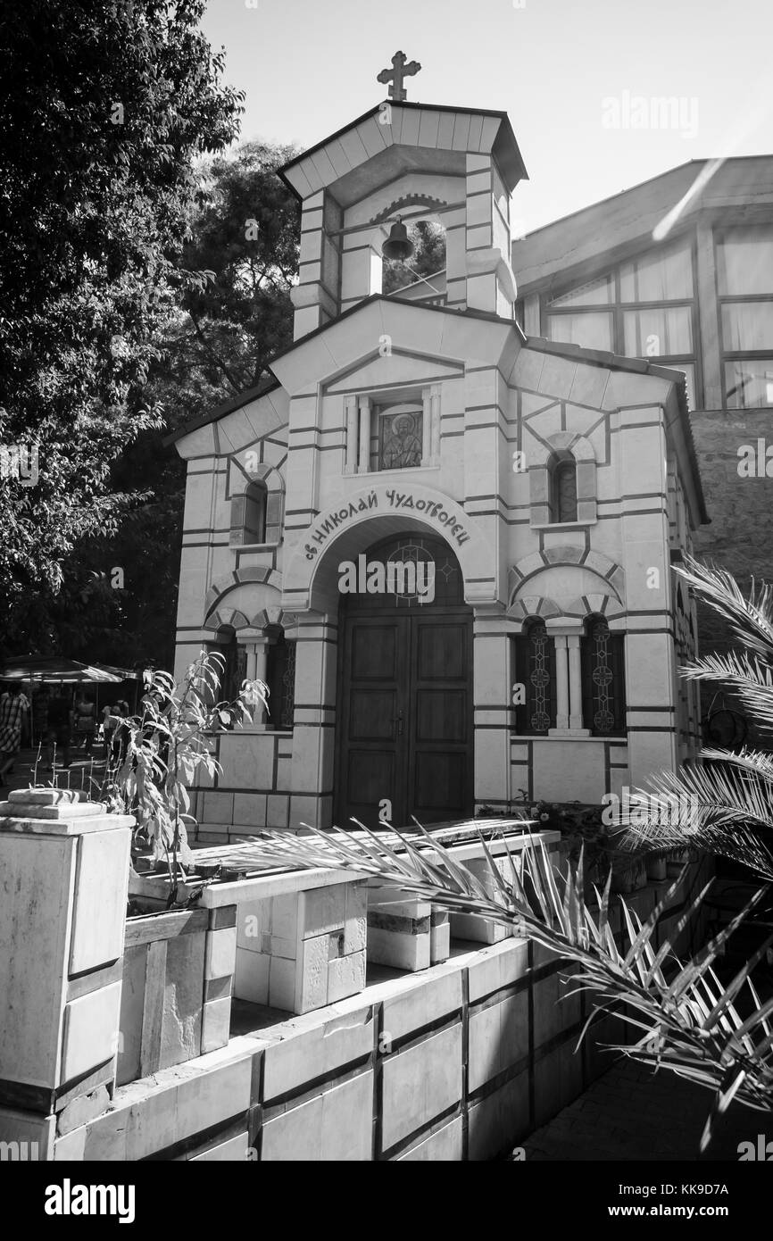 SOZOPOL, BULGARIE - 24 AOÛT 2017 : Chapelle de Nicolas le Wonderworker de l'ancienne ville balnéaire sur le sud de la mer Noire Côte de la mer Noire. Banque D'Images