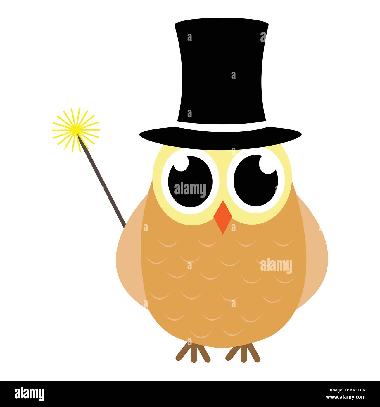Cartoon style owl magicien Illustration de Vecteur