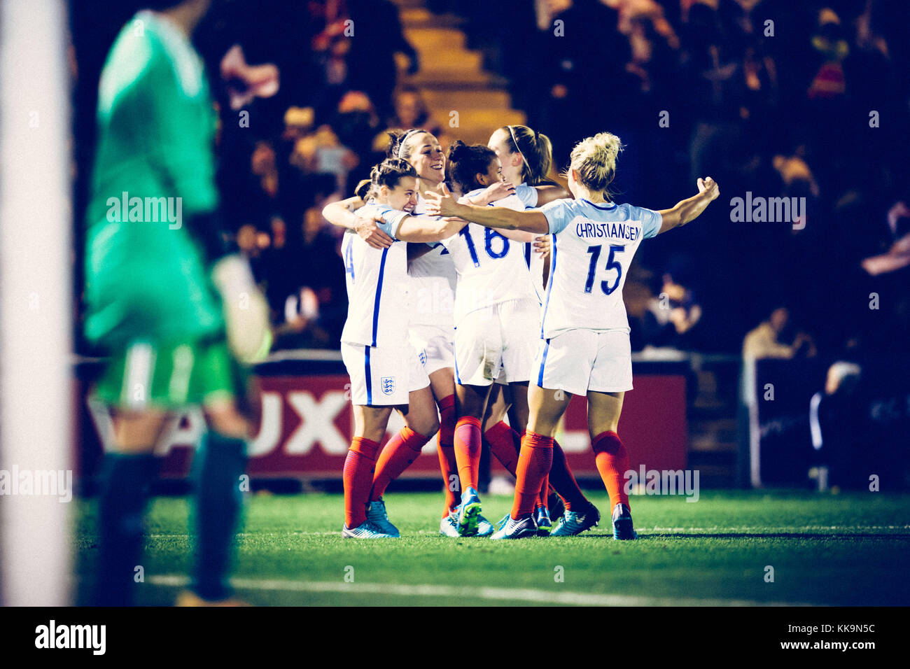 Colchester, Angleterre - 28 novembre : fête de l'Angleterre durant la coupe du monde de football féminin 2019 qualificatif contre le Kazakhstan. Banque D'Images