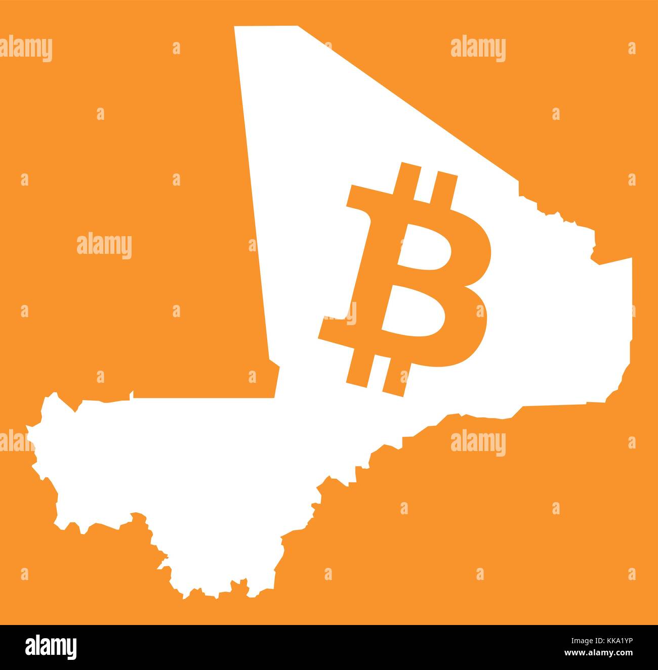 Carte du Mali avec illustration symbole de devise crypto bitcoin Image  Vectorielle Stock - Alamy