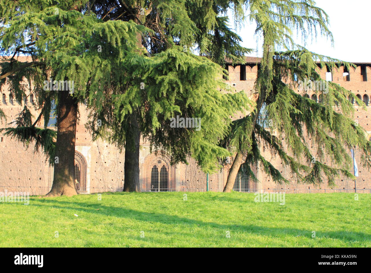 Les murs du château Sforzesco de Milan, Italie Banque D'Images