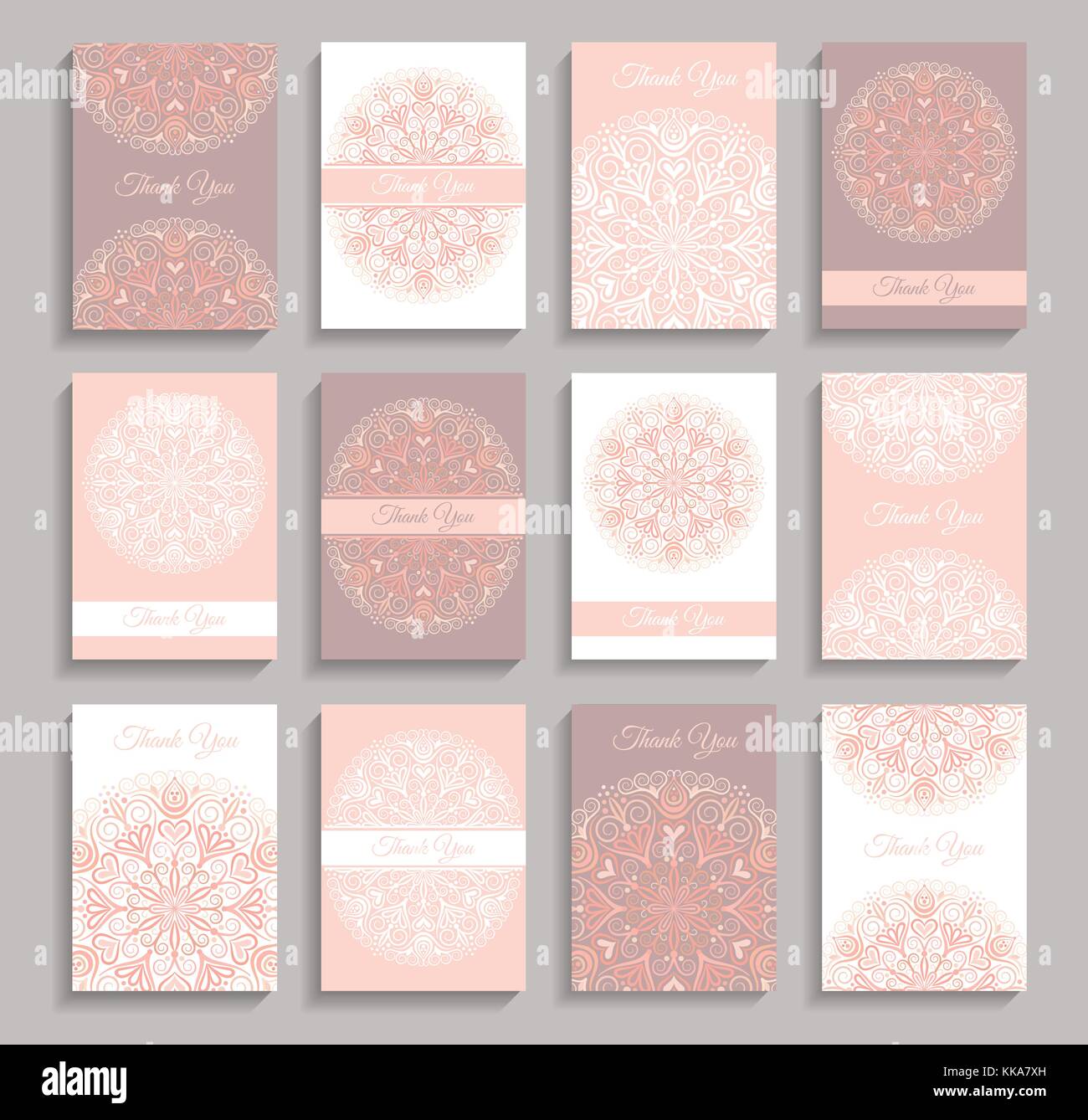 Merci salutations notes pink Illustration de Vecteur