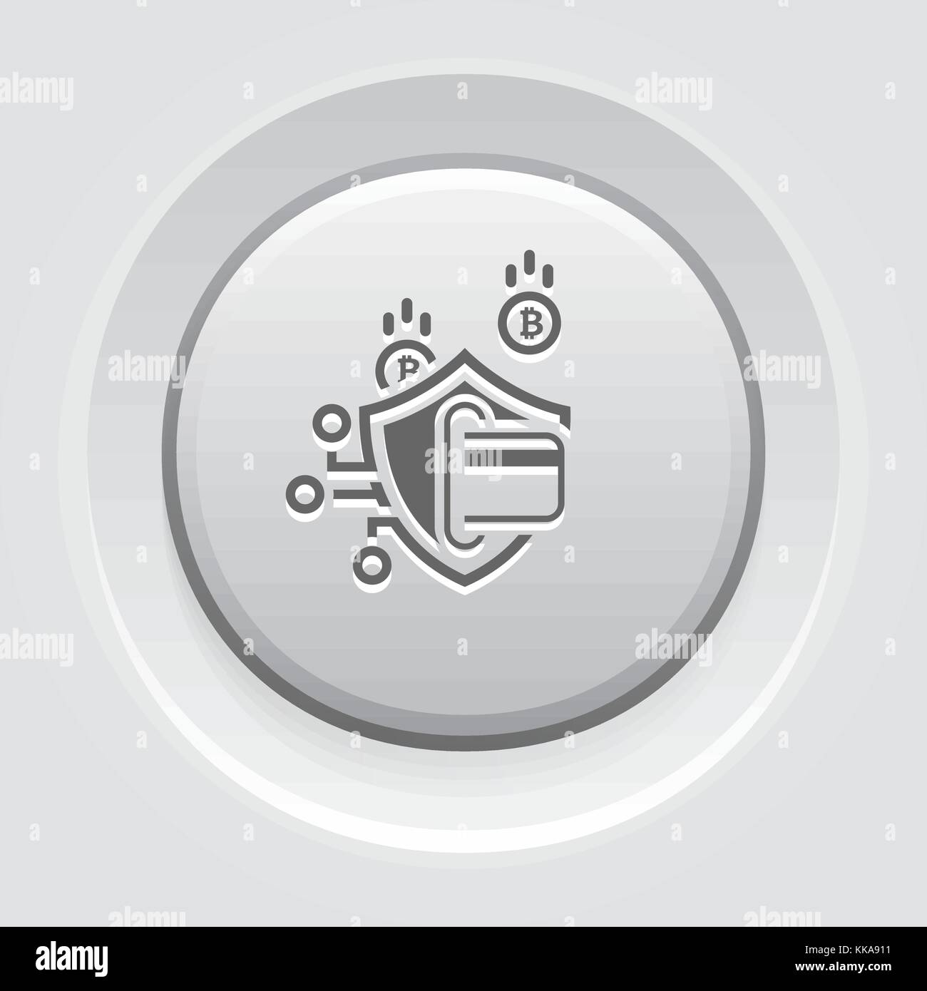 L'icône de papier blanc Bitcoin. Illustration de Vecteur