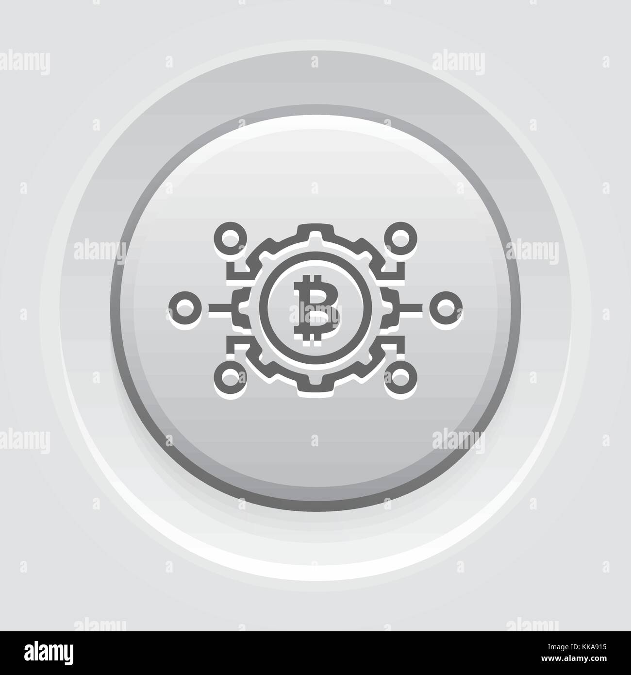 Mécanismes de l'icône de Bitcoin. Illustration de Vecteur
