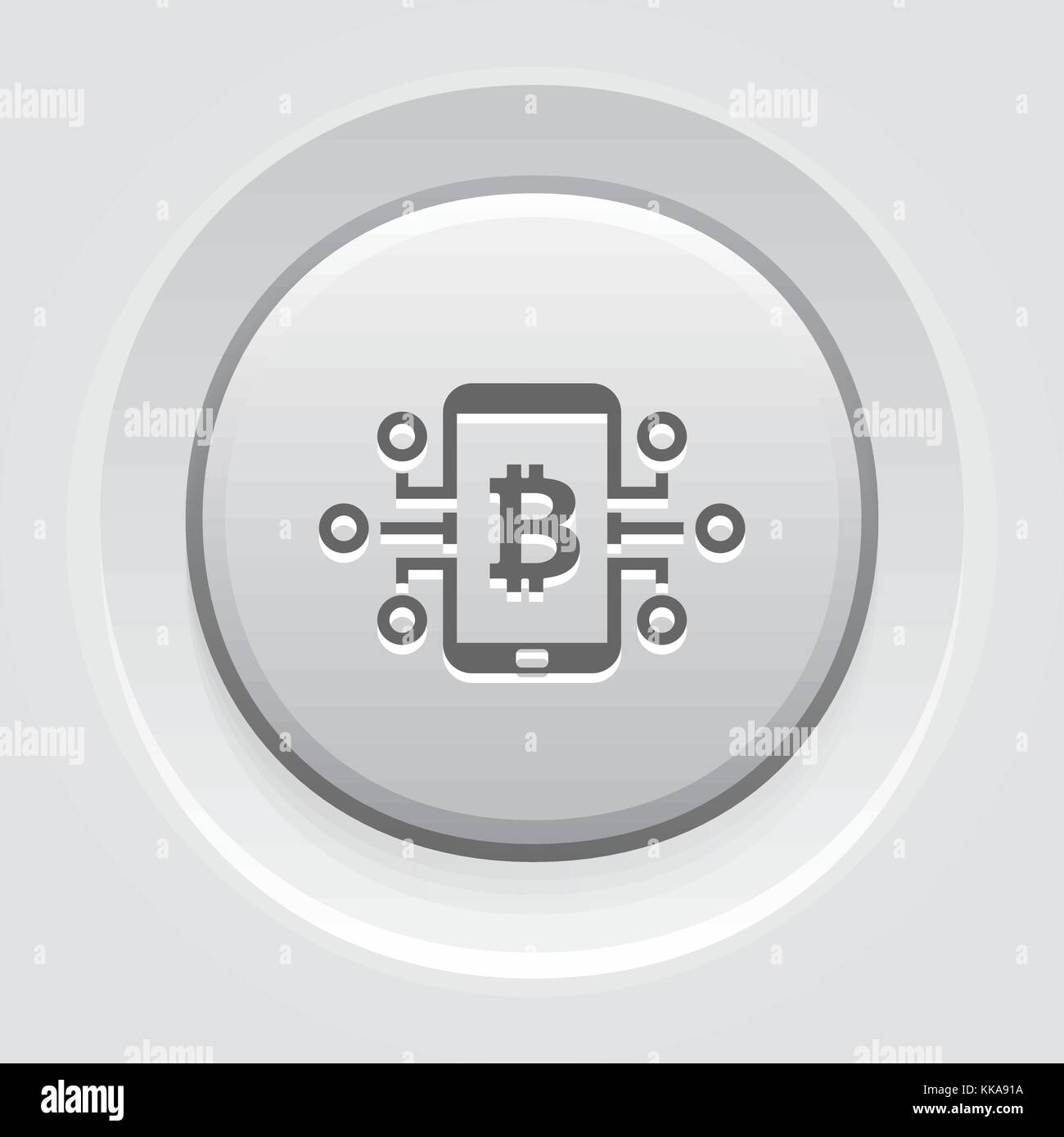 L'icône de l'argent numérique Bitcoin. Illustration de Vecteur