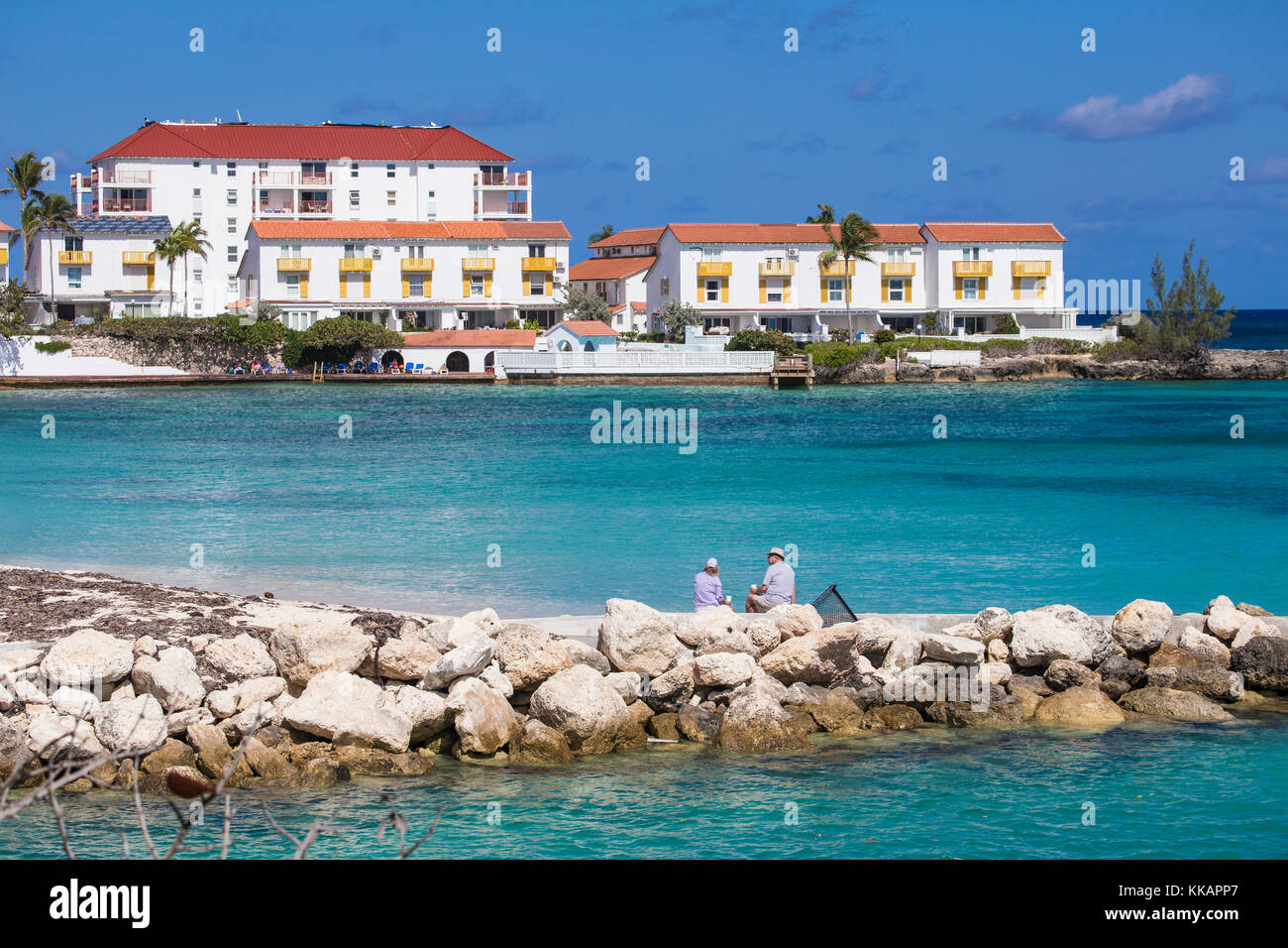 Sandyport Beach, Nassau, Providence Island, Bahamas, Antilles, Caraïbes, Amérique centrale Banque D'Images