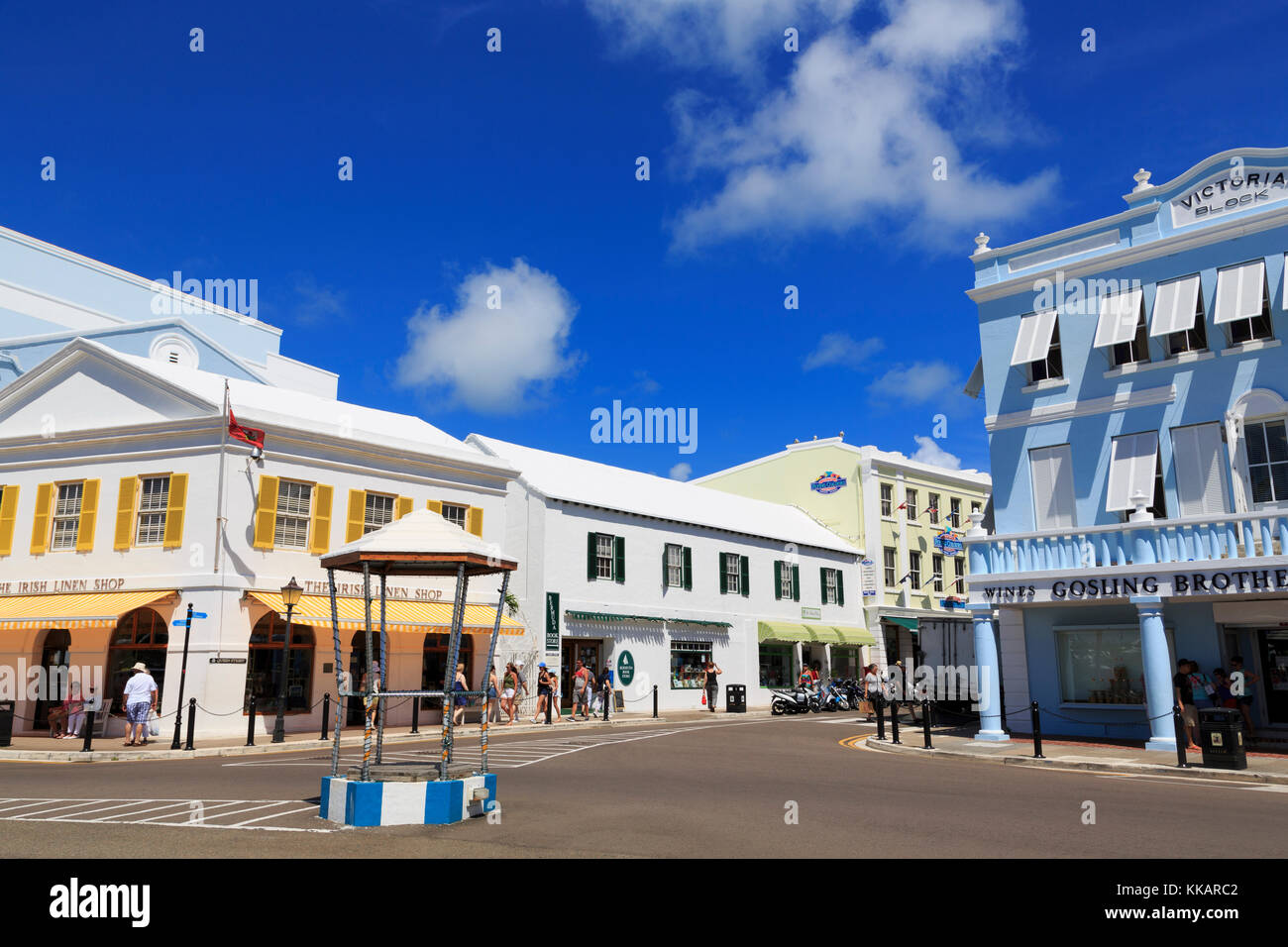 Front Street, Hamilton City, Pembroke Parish, Bermudes, Atlantique, Amérique centrale Banque D'Images