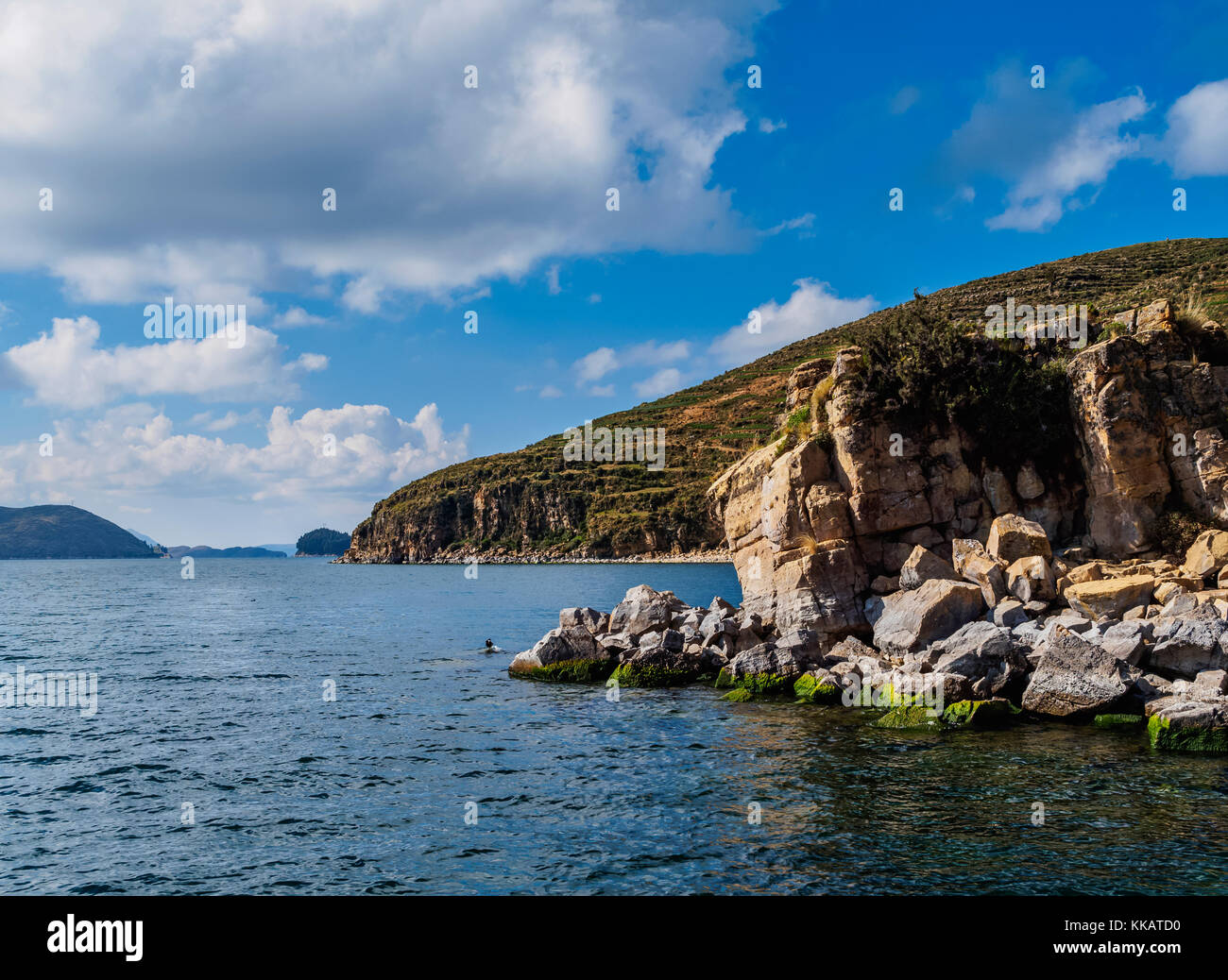 Île du Soleil, Lac Titicaca, La Paz, Bolivie, Ministère de l'Amérique du Sud Banque D'Images