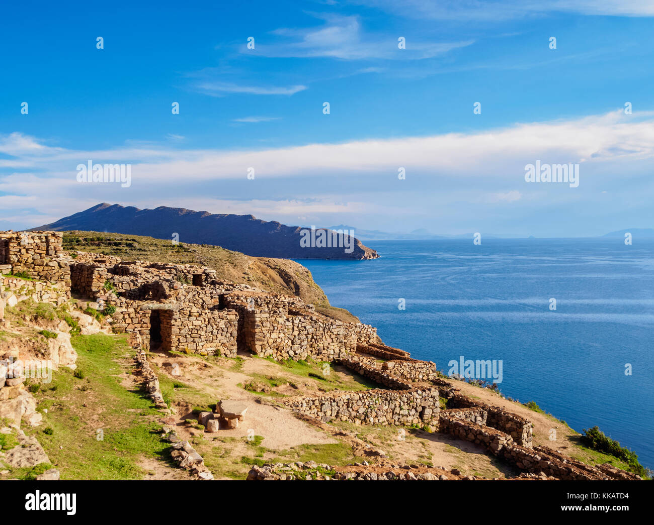 Ruines de Chinkana, île du soleil, lac Titicaca, La Paz, Bolivie, Ministère de l'Amérique du Sud Banque D'Images