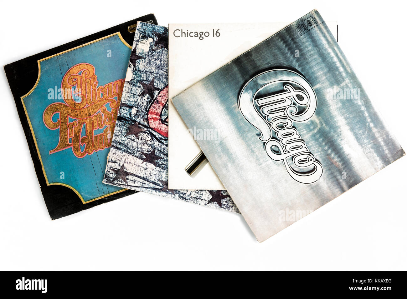 Chicago Rock Band 4 pochettes de 1, 2, 3 &16. Banque D'Images