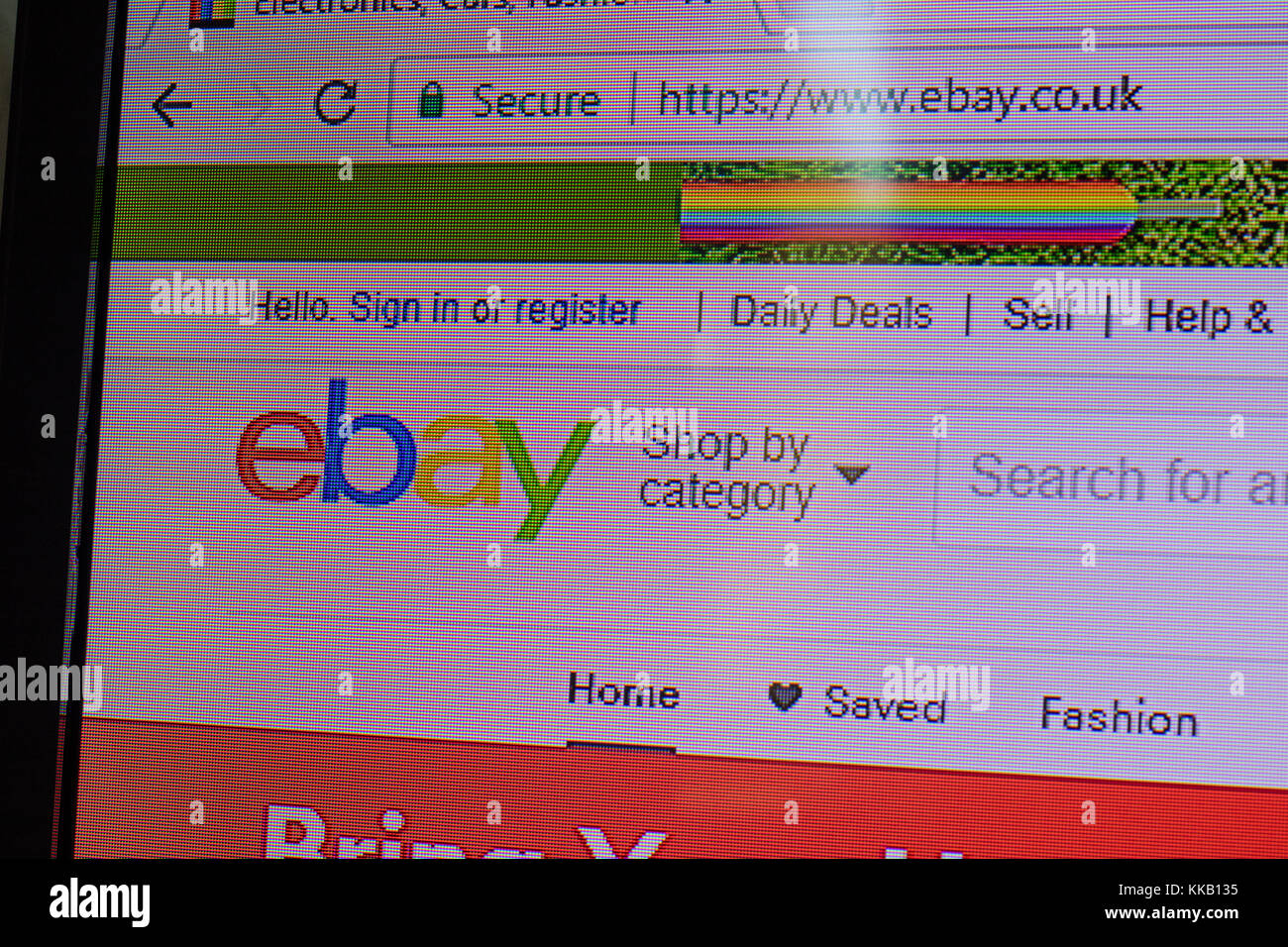 Close up de Ebay UK site web, comme vu sur un écran d'ordinateur, 2017 Banque D'Images