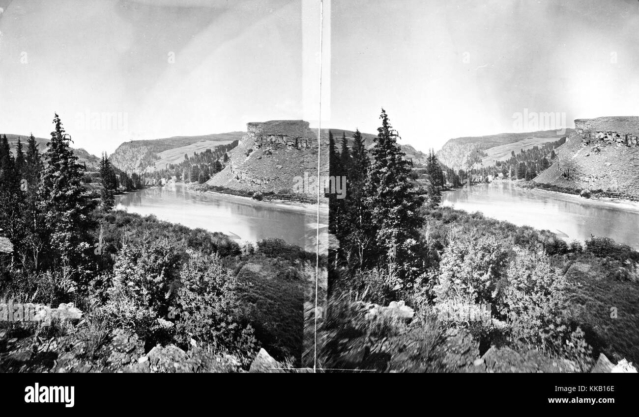 Stéréophotogramme de l'extrémité supérieure de Gore Canyon, Grand Comté (Colorado). Image courtoisie USGS. 1874. Banque D'Images