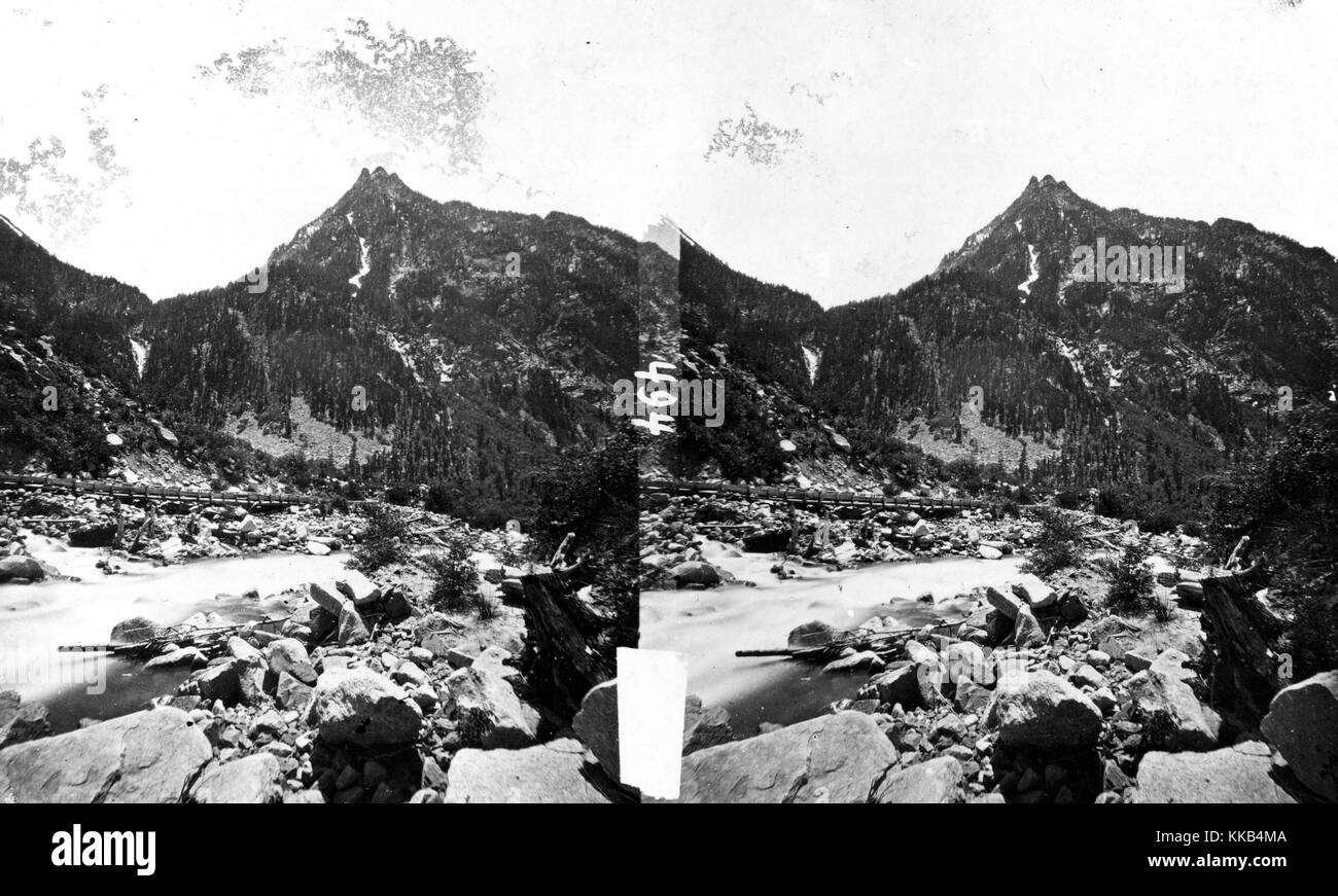 Granite Peak, peu de Cottonwood Canyon, comté de Salt Lake, en Utah. Image courtoisie USGS. 1872. Banque D'Images