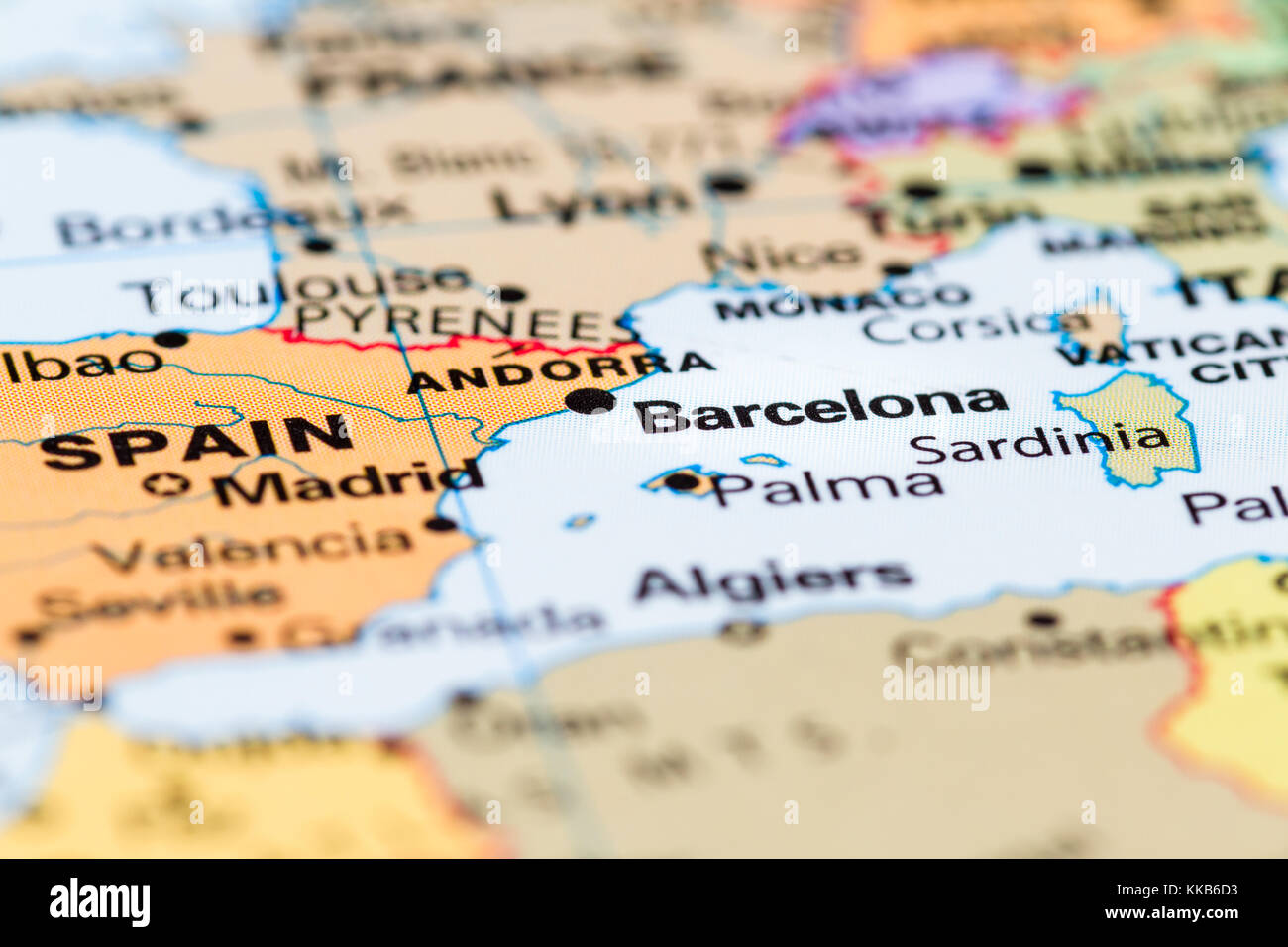 Gros Plan D Une Carte Du Monde Avec L Espagne A La Photo Stock Alamy