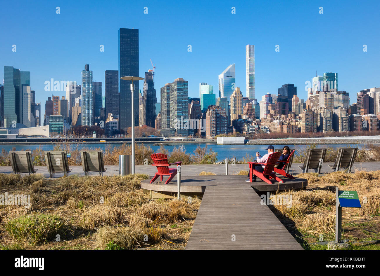 Vue de Manhattan vu de Long Island City dans le Queens, New York City Banque D'Images