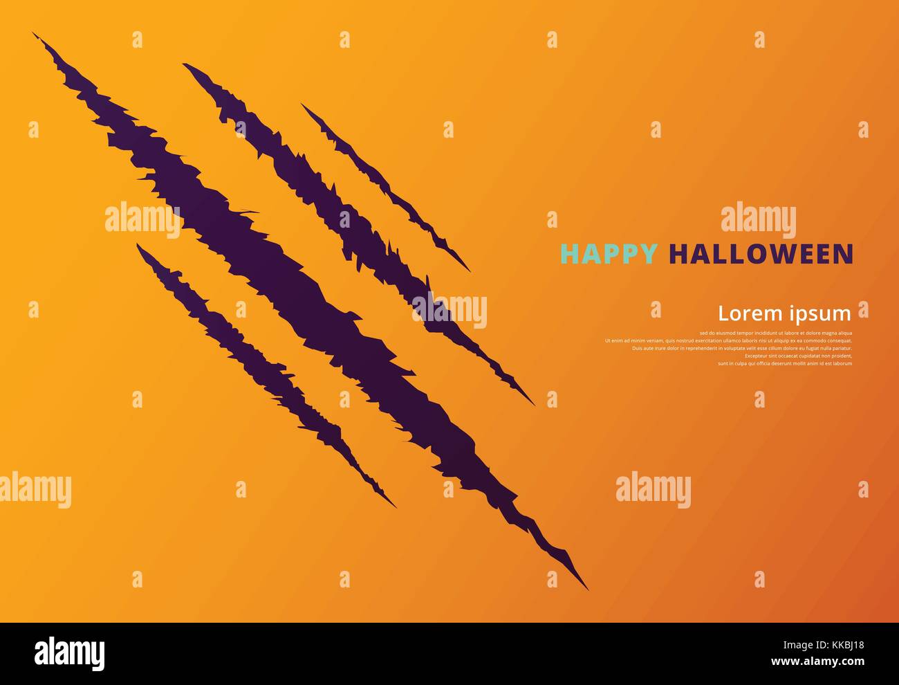 Événement Halloween concept avec rayures marques sur mur jaune de zombie des clous, Vector illustration Illustration de Vecteur