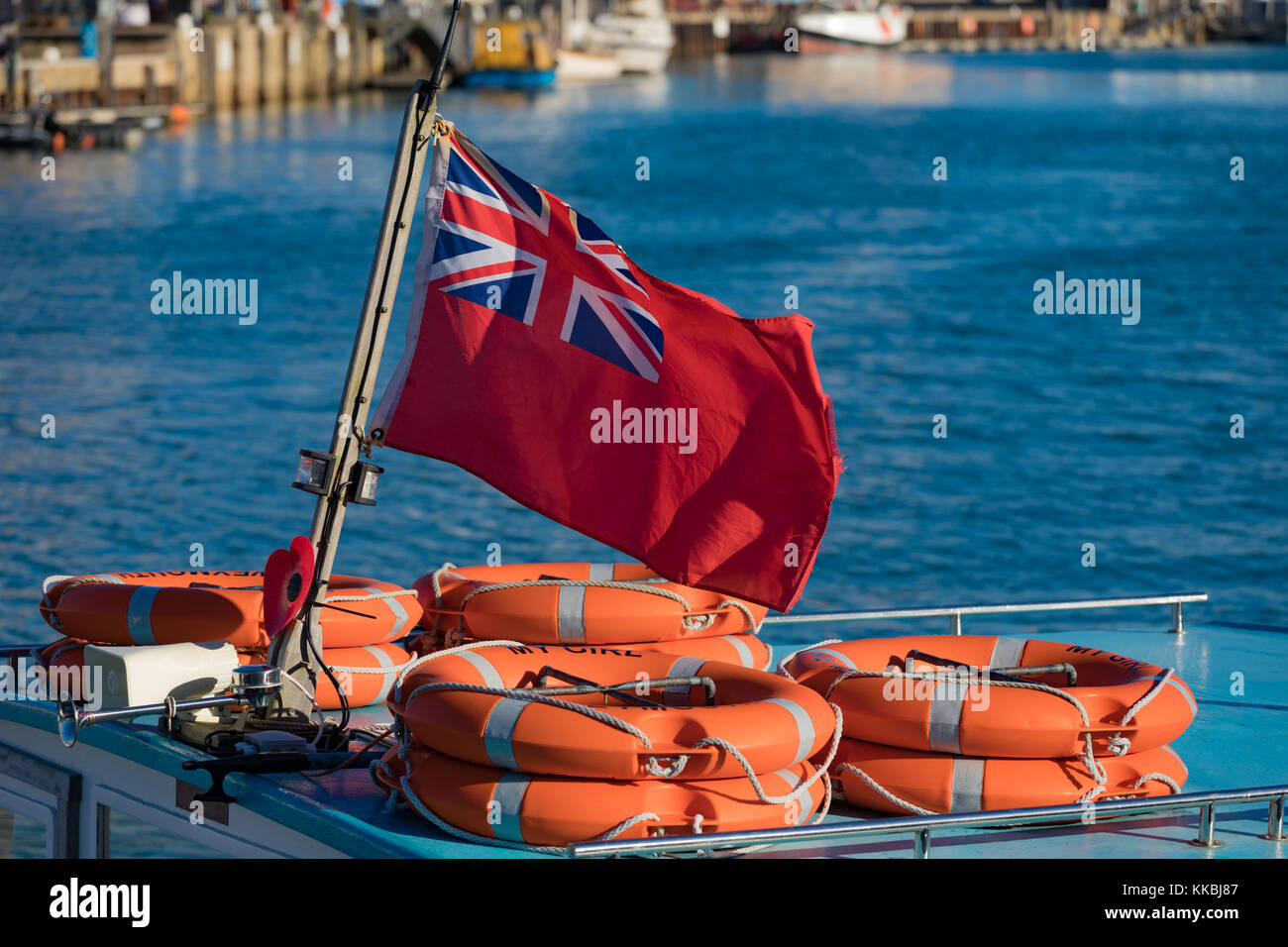 Angleterre weymouth dorset weymouth portland harbour, red ensign Banque D'Images